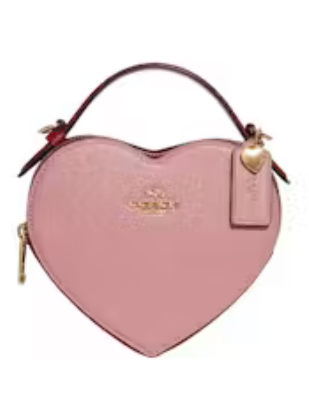 Coach Heart Colorblock Pink Satchel Crossbody Bag with Gold Accents
